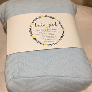 NWT Hello Spud Changing Pad Cover Organic cotton blue see measurements below OS
